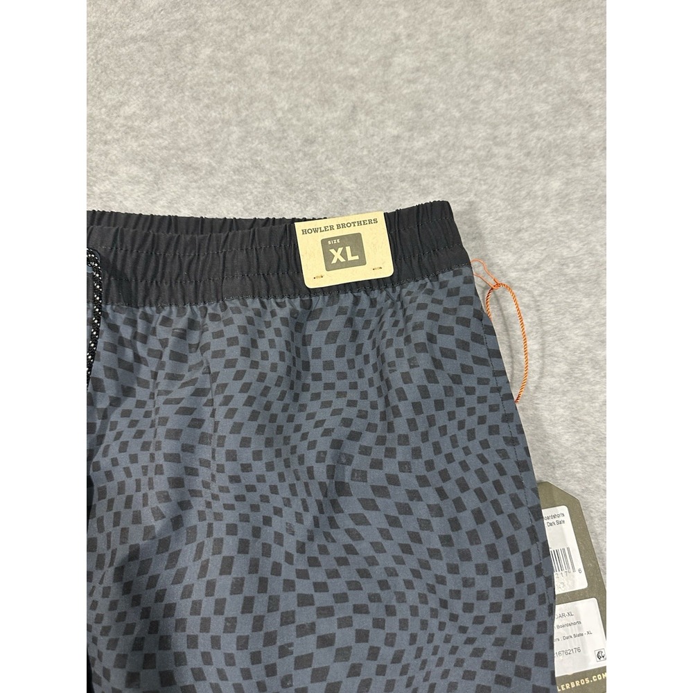Howler Brothers Warlock Tech Board Shorts Men's Xlarge Grey Checker Stretch - Picture 3 of 8